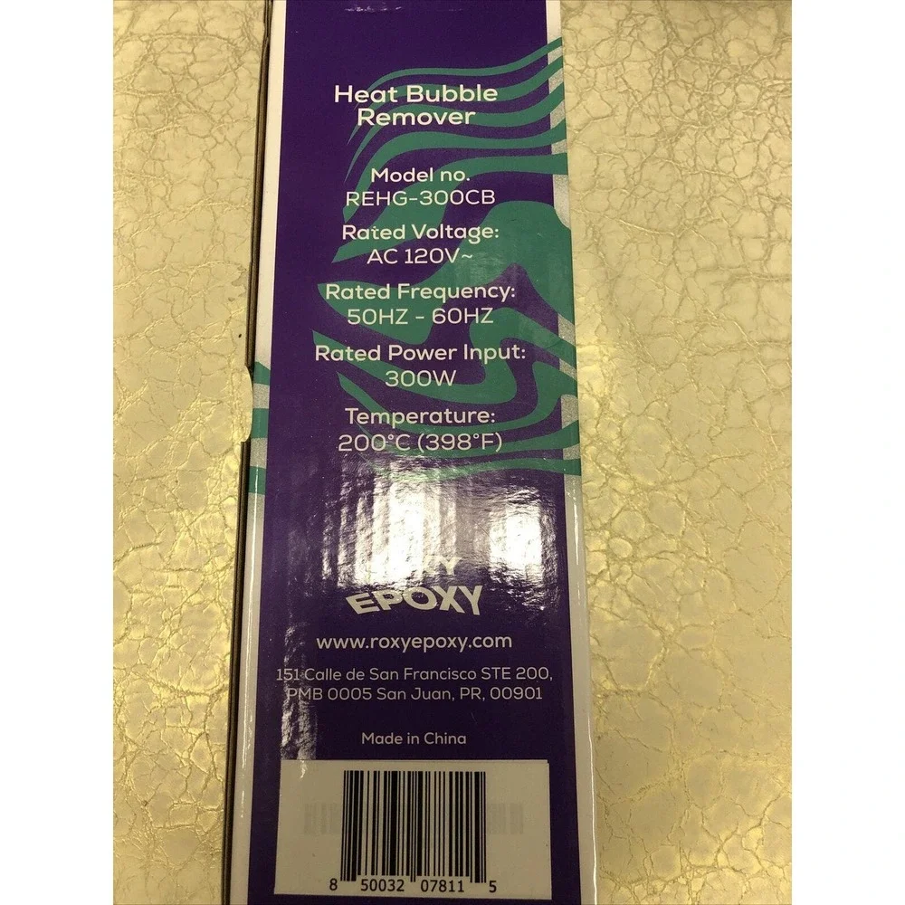 Roxy Epoxy Heat Bubble Remover — Cyan Blue‎ New In Box Reseller Tool Label